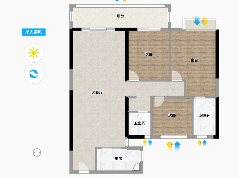 福建省-莆田市-名门华府-110.00-户型库-采光通风