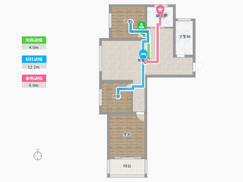 河北省-张家口市-滨河新城-90.26-户型库-动静线