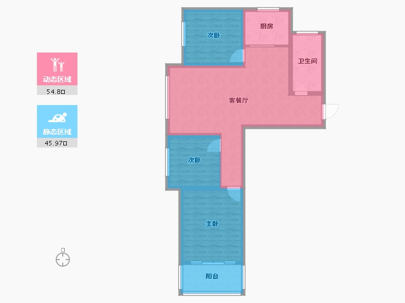 河北省-张家口市-滨河新城-90.26-户型库-动静分区