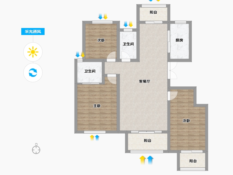 河南省-平顶山市-和家园-96.00-户型库-采光通风