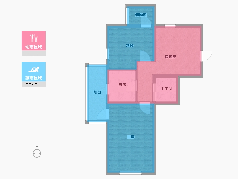 北京-北京市-慈云里小区-50.52-户型库-动静分区