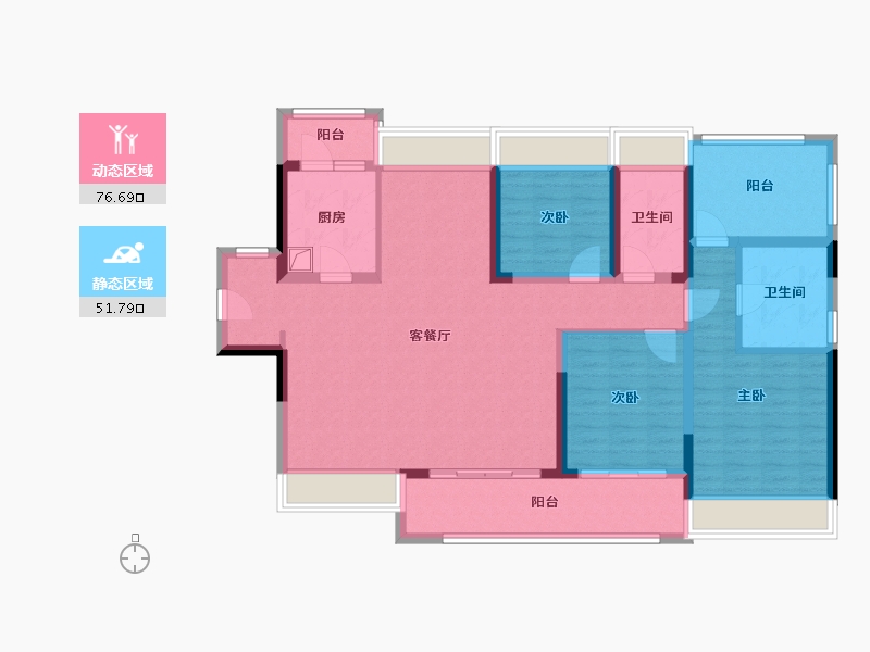 广东省-惠州市-中洲半岛城邦江山美苑-90.00-户型库-动静分区