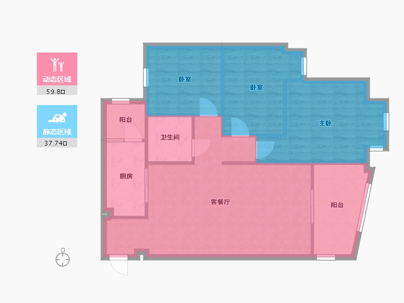 四川省-成都市-锦上清苑-85.60-户型库-动静分区