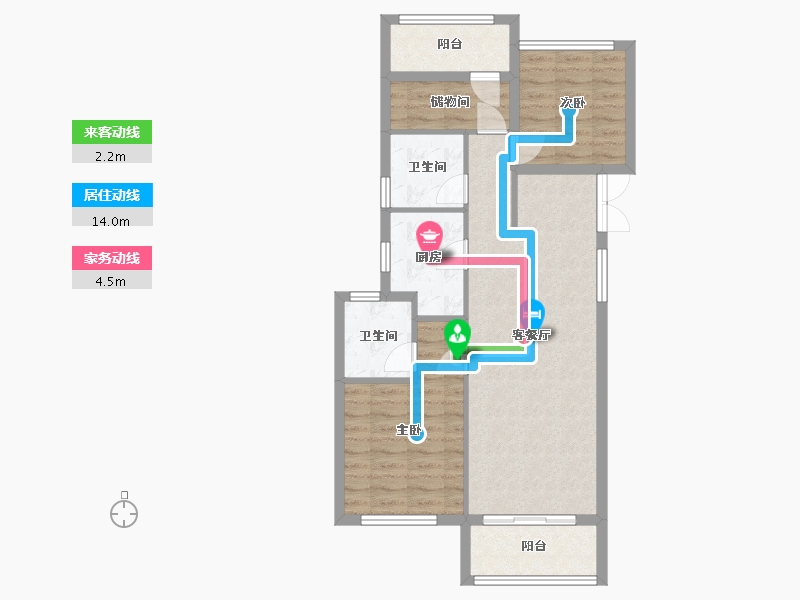 浙江省-嘉兴市-大众嘉园-79.20-户型库-动静线