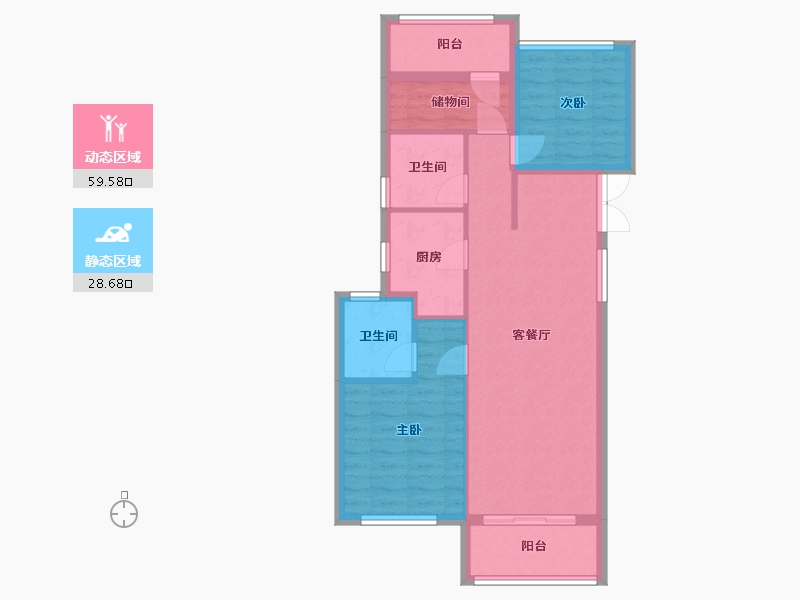 浙江省-嘉兴市-大众嘉园-79.20-户型库-动静分区