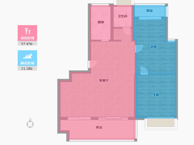 安徽省-合肥市-锦门桃李-80.00-户型库-动静分区