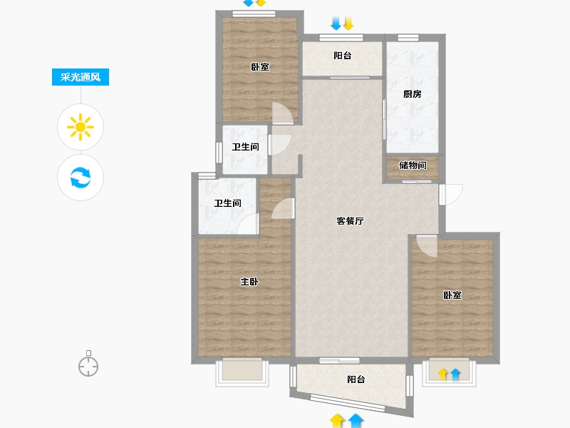 上海-上海市-佳乐苑-112.82-户型库-采光通风