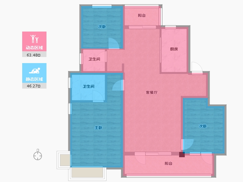 河北省-廊坊市-曙光一号学府-100.80-户型库-动静分区