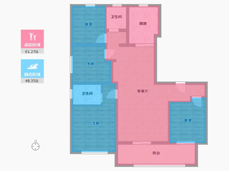 甘肃省-临夏回族自治州-华曜胭脂湾-108.80-户型库-动静分区