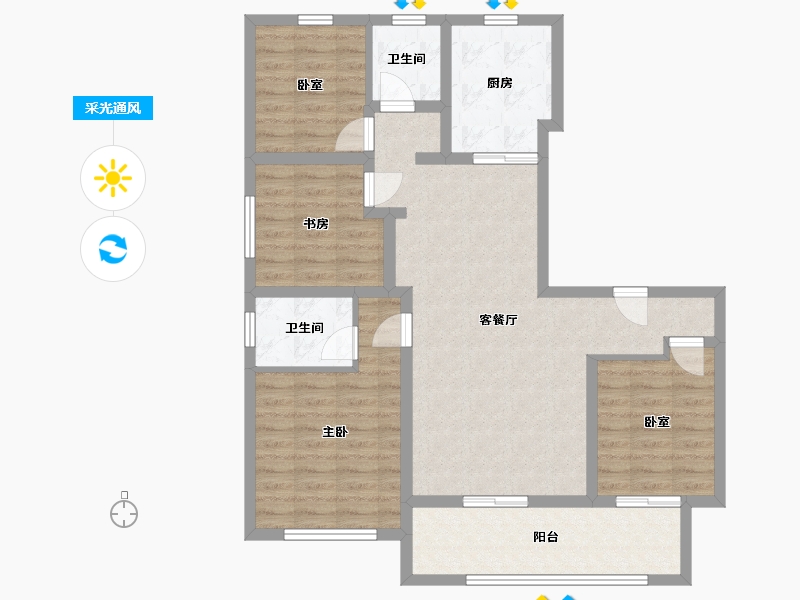 甘肃省-临夏回族自治州-华曜胭脂湾-108.80-户型库-采光通风