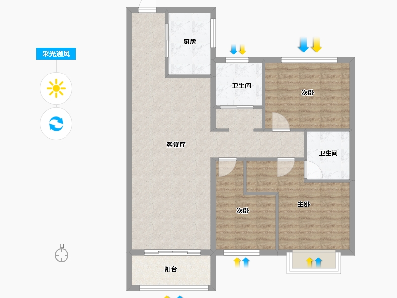 山西省-晋城市-高平浩翔君悦宸-92.00-户型库-采光通风