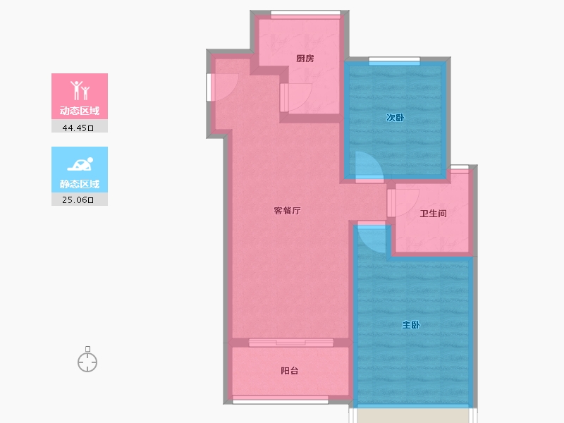 上海-上海市-保利云上拾光-60.06-户型库-动静分区