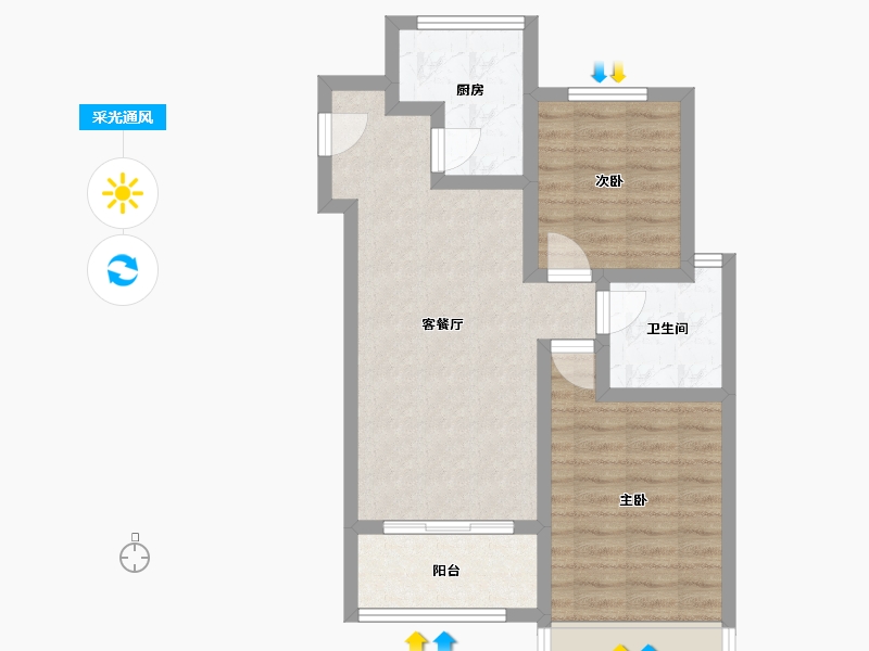 上海-上海市-保利云上拾光-60.06-户型库-采光通风