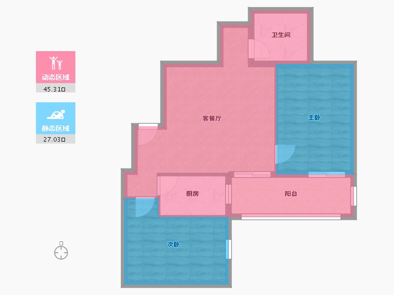 北京-北京市-望河园-64.98-户型库-动静分区