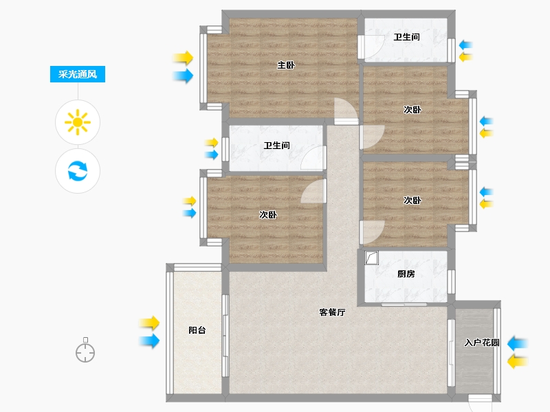 江西省-萍乡市-碧桂园-102.40-户型库-采光通风