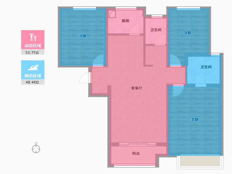 河北省-邢台市-皓顺壹号院北区-101.20-户型库-动静分区