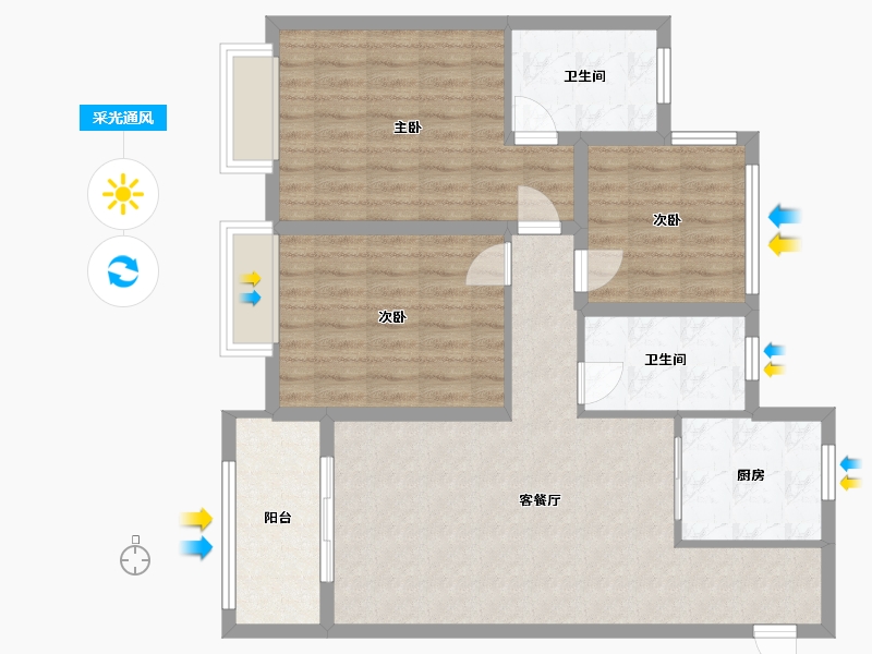 江苏省-扬州市-悦珑湾-93.22-户型库-采光通风