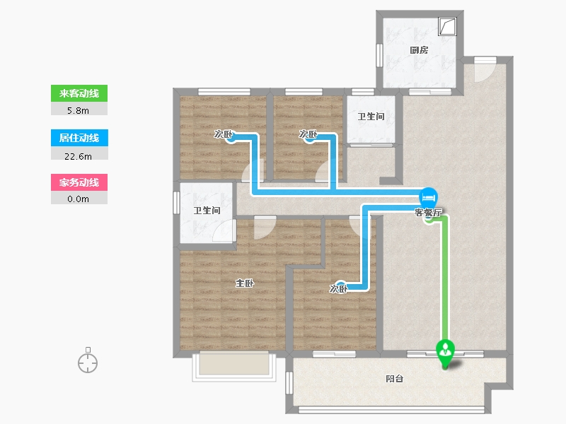 山东省-聊城市-碧桂园国岳府-118.00-户型库-动静线