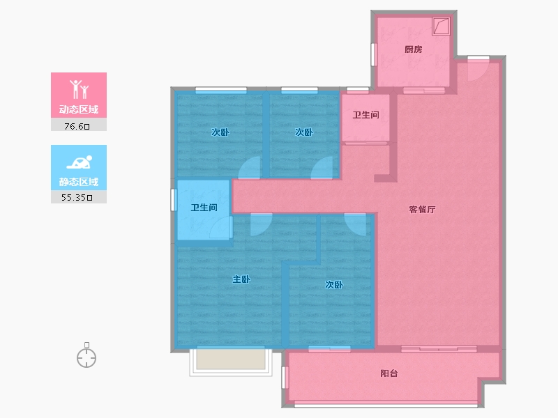 山东省-聊城市-碧桂园国岳府-118.00-户型库-动静分区