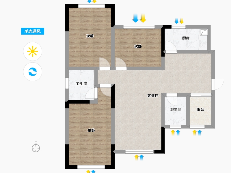 四川省-自贡市-创新城-102.25-户型库-采光通风