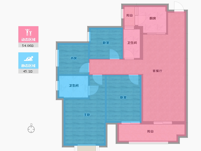 广西壮族自治区-柳州市-合景云溪四季-92.80-户型库-动静分区