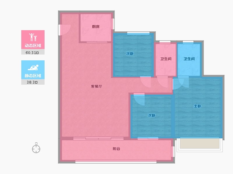 浙江省-温州市-中楠悦府-90.52-户型库-动静分区