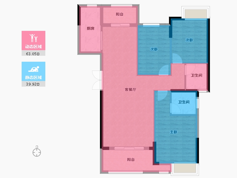 福建省-泉州市-净峰白鹭湾海堤-95.90-户型库-动静分区