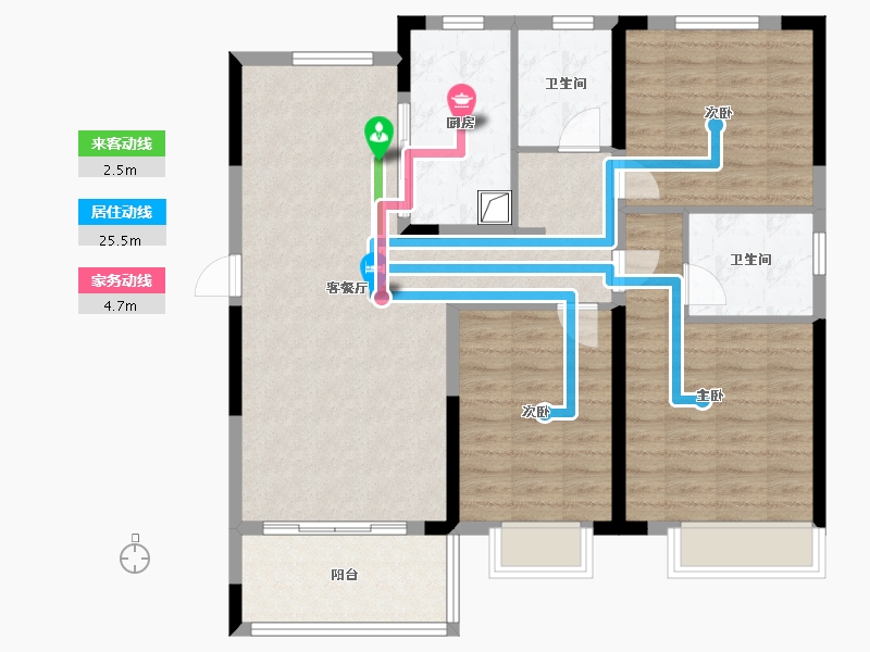 安徽省-宿州市-港利东城公园里-101.60-户型库-动静线