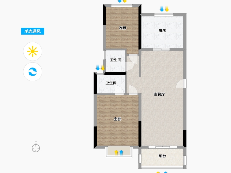 四川省-成都市-新城金樾世家-102.79-户型库-采光通风