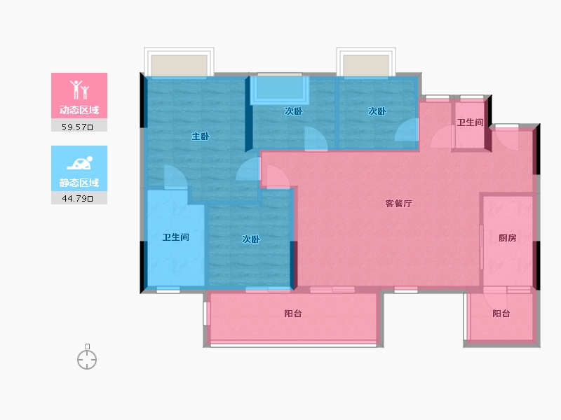 重庆-重庆市-兴茂盛世华都-92.00-户型库-动静分区