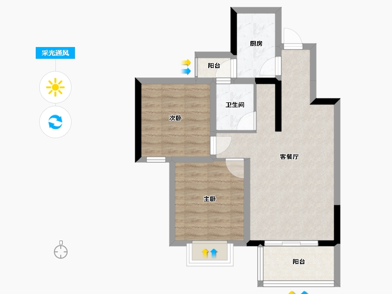 四川省-成都市-文和居-59.20-户型库-采光通风