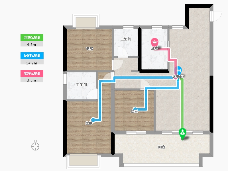 江西省-南昌市-望悦湖金茂悦-90.58-户型库-动静线