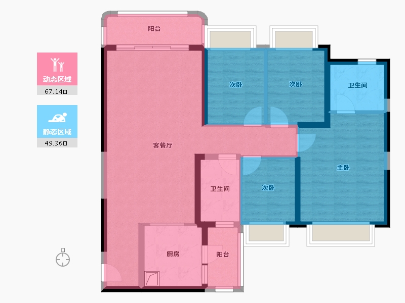 海南省-海口市-恒大美丽沙-109.23-户型库-动静分区