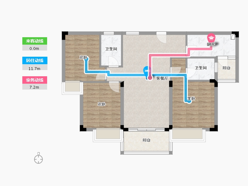 湖南省-怀化市-怀化碧桂园鹤洲府-92.65-户型库-动静线