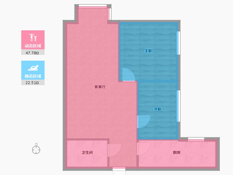 北京-北京市-丰台区东铁营横一条小区-65.00-户型库-动静分区