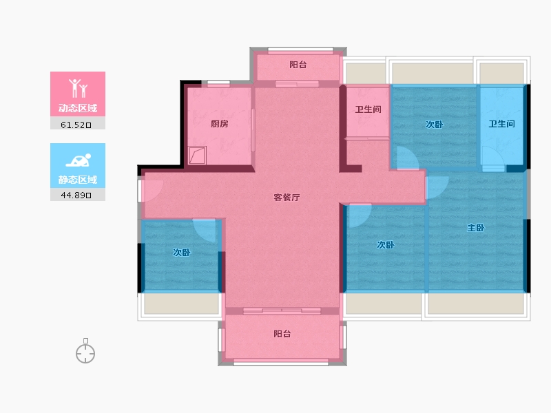 广东省-清远市-碧桂园江与峸-99.20-户型库-动静分区