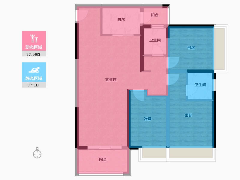 河南省-郑州市-鑫苑城五号院-89.00-户型库-动静分区