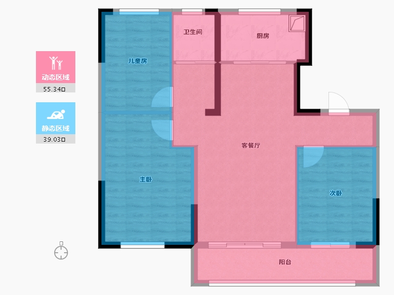 辽宁省-锦州市-碧桂园-92.80-户型库-动静分区