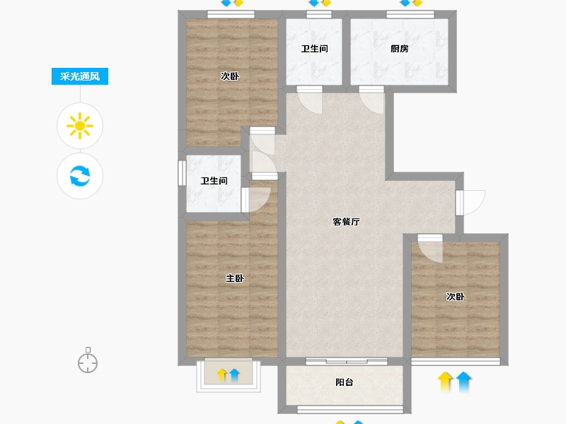 河北省-邢台市-天一府小区-100.00-户型库-采光通风