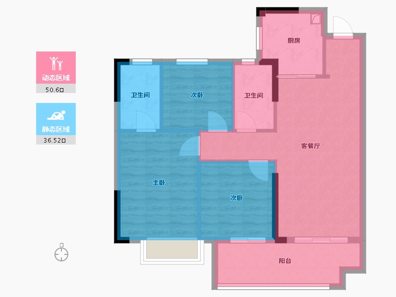 福建省-福州市-福气雅居-78.30-户型库-动静分区