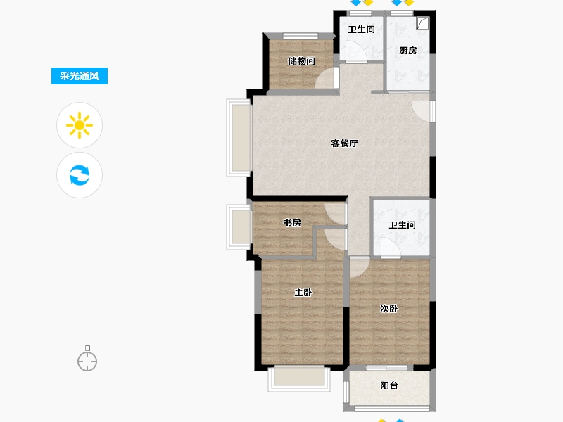 山东省-德州市-书香府-97.60-户型库-采光通风