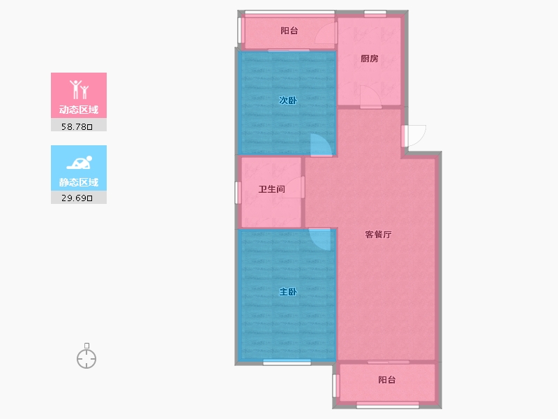 天津-天津市-汇光里小区-82.34-户型库-动静分区