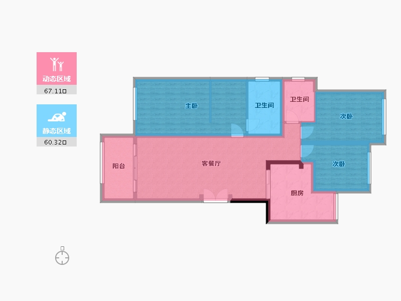 重庆-重庆市-龙湖椿山-96.00-户型库-动静分区