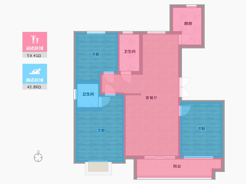 河北省-邢台市-恒通连城国际-100.84-户型库-动静分区