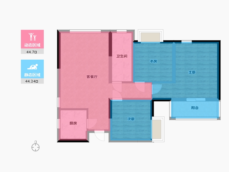 陕西省-西安市-中交第一公路勘察设计研究院有限公司住宅区-85.00-户型库-动静分区