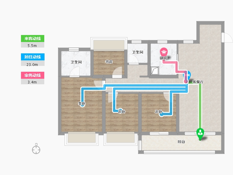 江苏省-南京市-万科燕语光年-102.40-户型库-动静线