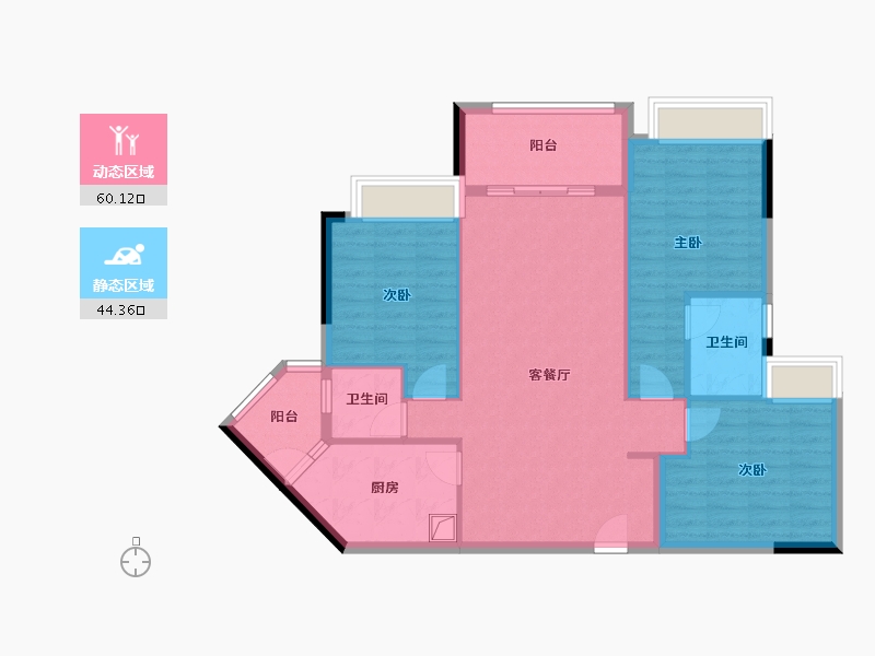 福建省-泉州市-科山欧景帝苑-94.40-户型库-动静分区