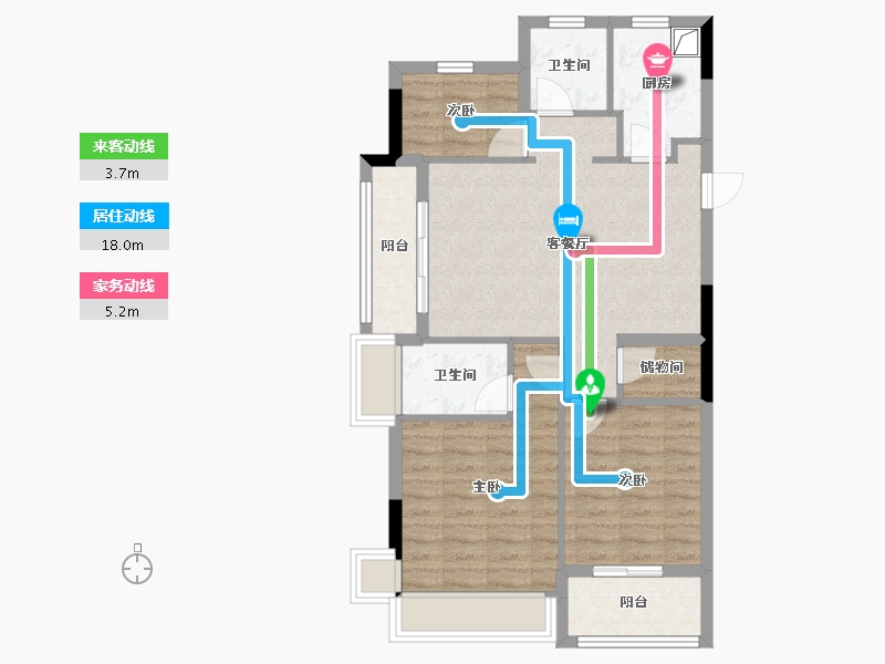 广东省-广州市-云秀幸福花园-80.00-户型库-动静线