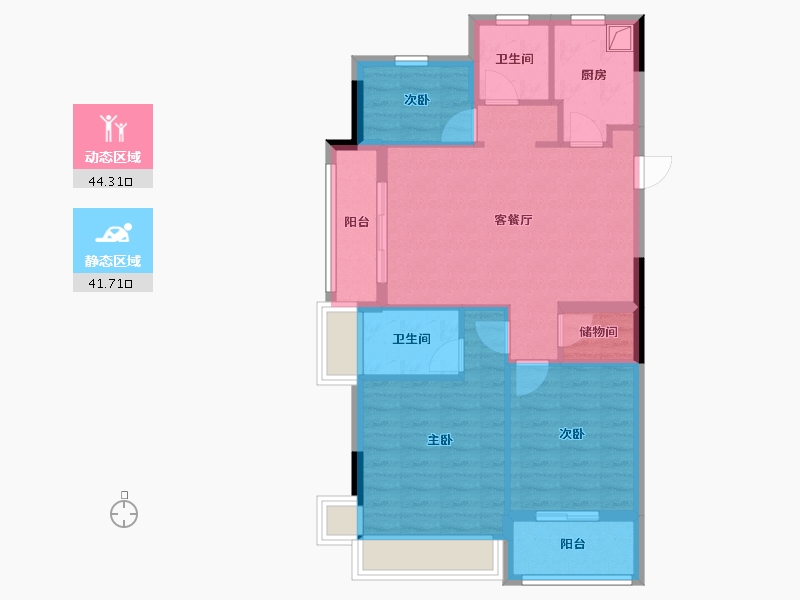 广东省-广州市-云秀幸福花园-80.00-户型库-动静分区