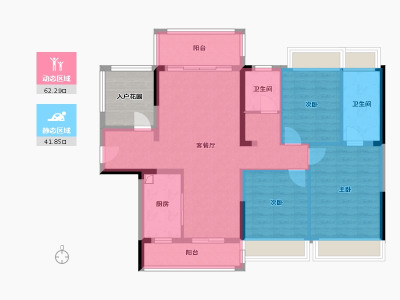 广东省-江门市-合生云山帝景-98.40-户型库-动静分区